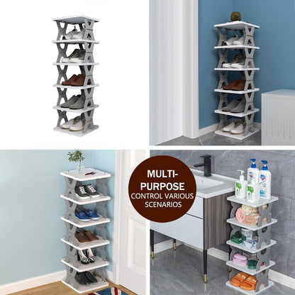 UK-0160 Shoe Rack, Layer Shoes Stand, Plastic Adjustable Shoe Rack, Folding, Easy Assembly and Stable in Structure