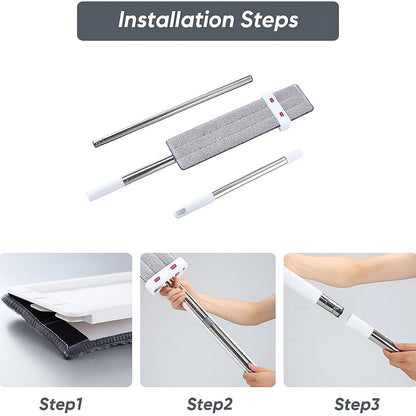 UK-0972 Moppers for Cleaning Floor 2 in 1 Dehydrated Floor Cleaning Mop Stick || Self-Wringing || Mopping Stick Microfiber Wet and Dry Mops for Home/Bathroom/Offfice/Kitchen