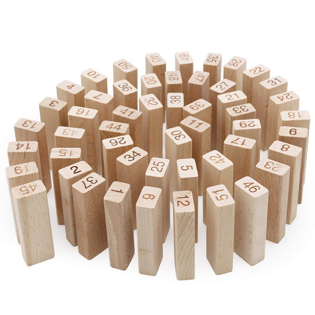 UK-0324 Wooden 54 Wooden Building Block, Party Game, Tumbling Tower Game for Kids and Adults ( Zenga Tower)