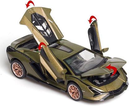 UK-1070 PLAY ME Lamborghini Model Car 1:32 Exclusive Alloy Metal Pull Back Die-cast Car Die-cast Metal Pullback Toy car with Openable Doors & Light Music