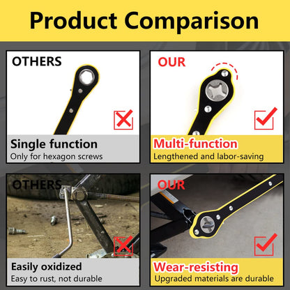 UK-1054 Auto 360 Degrees Swivel Car Jack, Handle Scissor Jack, Garage Tire Wheel Lug Wrench, Lift Speed Handle Tool