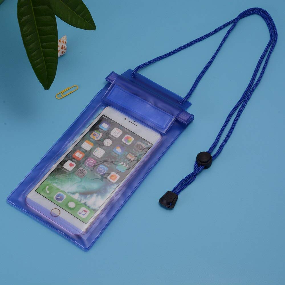 UK-0374 Waterproof Sealed Transparent Mobile Bag Cover for Protection in rain & Swimming Fits for Any Android Universal Size Mobile Phone Multicolored