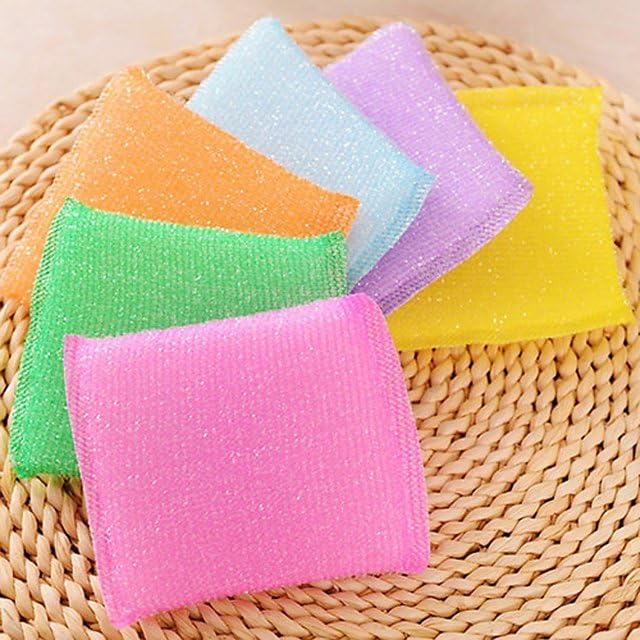 UK-0372  Scratch Proof Kitchen Utensil Scrubber PAD - Pack of 12 ( MULTICOLOR)