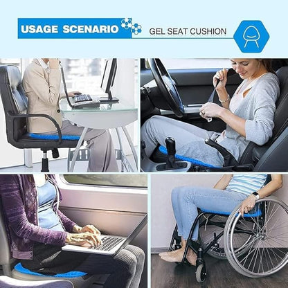 UK-0849 Gel Egg Seat Cushion, Breathable Gel Cushion Chair Pads with Non-Slip Cover for Home Office Car Wheelchair