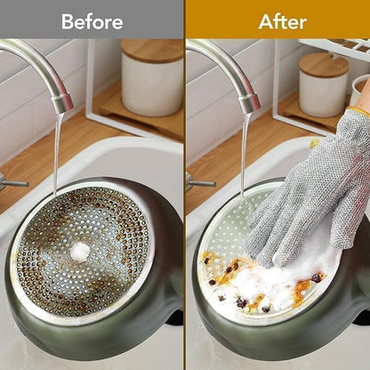 UK-0850 Dishwashing Hand Gloves Non Scratch Wire, Waterproof Home Kitchen Utensils Cleaning Gloves for Washing Dish Easy Rinsing, Reusable Cleans Dishes Pots, Pans, Sinks(1pc)