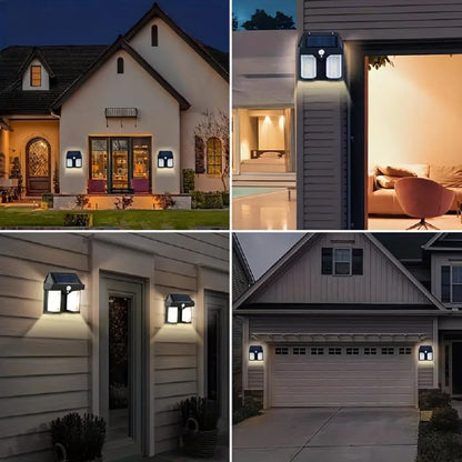 UK-0196 Solar Wall Double Lamp Outdoor Waterproof Up and Down Luminous Lighting, Solar LED Wall Light Induction Lamp Villa Garden Lights Yard Patio Fence Lamps