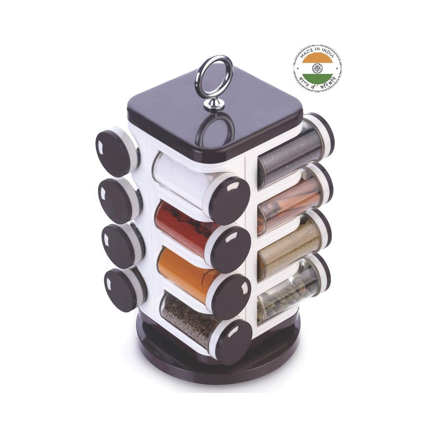 UK-0279 REVOLVING Spice Rack with 16 PCS Dispenser Each 100 ML Plastic Spice ABS Material