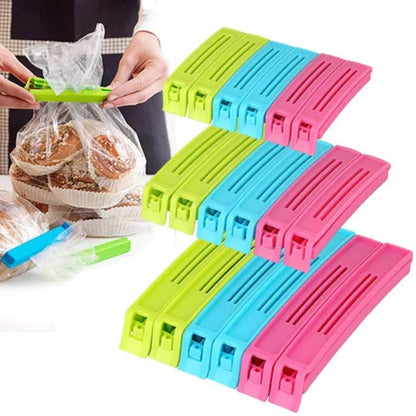 UK-0060 18Pc Plastic Food Snack Bag Pouch Clip Sealer for Keeping Food Fresh for Home, Kitchen, Camping Snack Seal Sealing Bag Clips (Multi-Color)