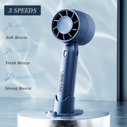 UK-0864 Mini Fan T-10, Rechargeable Hand Fan with Mobile Holder 3 Adjustable Speeds,Lightweight Design, Low Noise, and Easy Portability for Indoor and Outdoor Use (Multicolor)