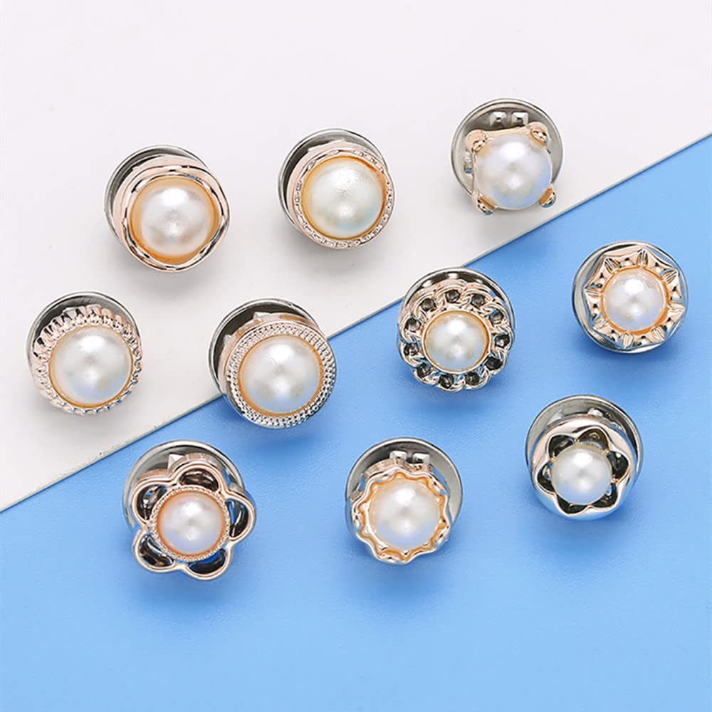 UK-1091 10Pcs Safety Buttons for Women Brooch for Women Women Shirt Brooch Buttons Cover up Button Pearl Safety Brooch Pins Button for Clothing Dress Supplies Clothing Bags Accessories Supplies DIY Crafts