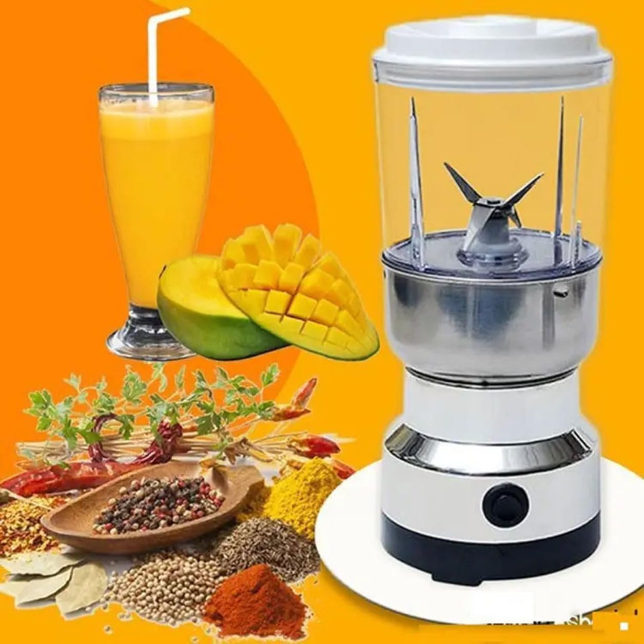 UK-0862 2 in 1 Nima Coffee Mixer Grinder Stainless Steel Multifunctional Grinder, Electric Grinder, Coffee Maker,Smash Machine for Coffee Beans, Household Electric Mixer Grinder