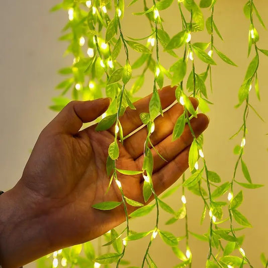 UK-0621 Leaf Curtain LED String Light, 200 LEDs, 8 Modes, Remote Control, Adjustable Brightness, Ideal for Bedroom, Garden, Birthday & Festive Decor