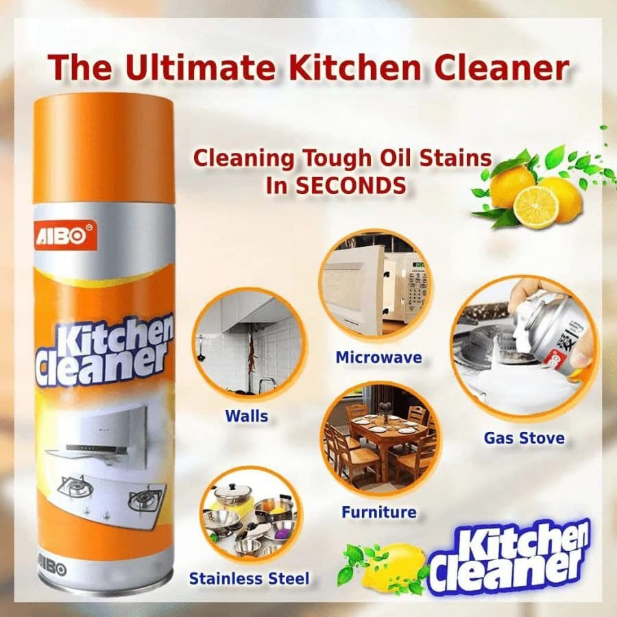 UK-0380 Multipurpose Bubble Foam Cleaner Kitchen Cleaner Spray Oil & Grease Stain Remover Chimney Cleaner Spray Bubble Cleaner All Purpose Foam Degreaser Spray