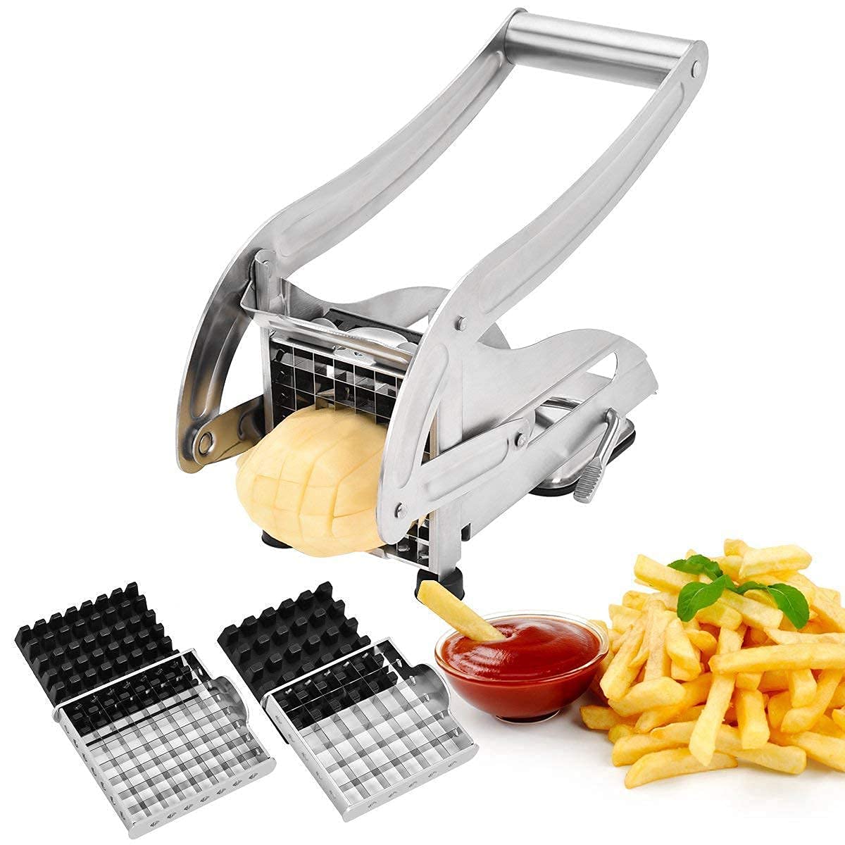 UK-0162 Stainless Steel French Fries Potato Chips Maker Machine Fry chip Cutter Strip Cutting Slicer