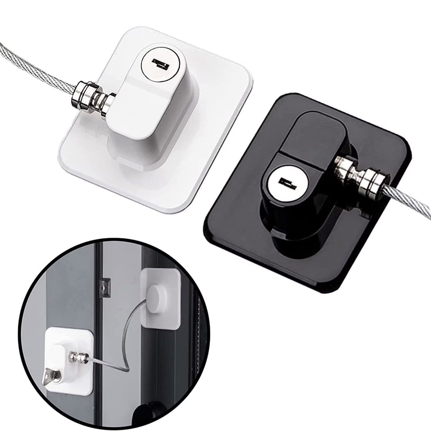 UK-1058 Safety Door Locks With Keys For Cupboard, Cabinets, Fridge & Freezers, Child Security Locks, Childproof Your House, With Adhesive, Residue Free
