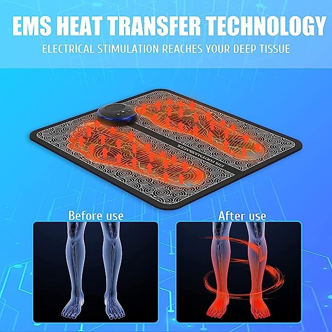 UK-0050 EMS FOOT MASSAGER, ELECTRIC FEET MASSAGER, DEEP KNEADING CIRCULATION FOOT BOOSTER FOR FEET AND LEGS MUSCLE STIMULATOR, FOLDING PORTABLE ELECTRIC MASSAGE MACHINE