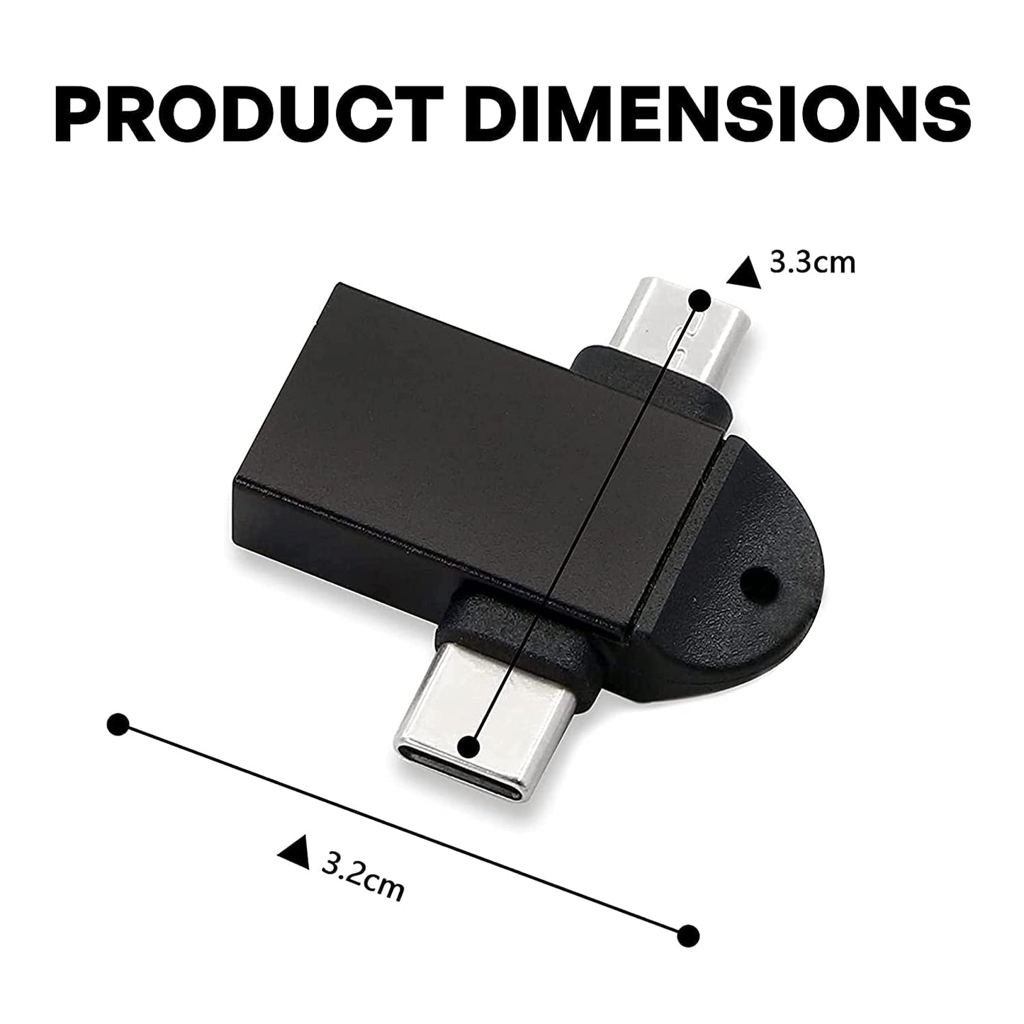 UK-0282 2 in1 OTG Adapter, USB 3.0 Female to Micro-USB Male and Type-C Male Connector Aluminium High Speed Data OTG for All Type-C Smartphone & All Android Mobiles