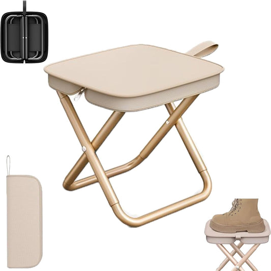 UK-0963 Folding Stool, Mini Outdoor Camping Stool, Portable Small Foldable Lightweight Hunting Seat with Zippered Carrying Bag, Folding Slacker Chairs for Fishing Travelling Picnics