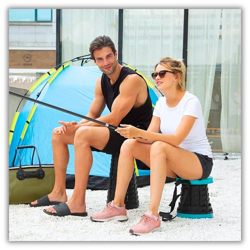 UK-1089 Folding Stools for Outdoor, Camping, Hiking, Fishing, Picnic Chair Plastic Stool Table Foldable Plastic Chair for Train/Metro, Strong Material and Reliable