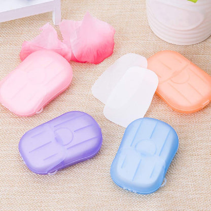 uk-0528 Paper Soap Strips Box Mini Portable Travel Soap Paper Sheets Disposable Hand Washing Bath Scented Paper Soap for Outdoor, Camping Hiking