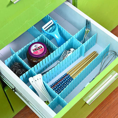 UK-0243 Drawer Divider Organizers, DIY Plastic Grid, Plastic Adjustable Drawer Dividers Makeup Socks, Underwear, Organizer for Clothes, Kitchen, Office