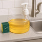 UK-0093   Soap Dispenser and Scrubber Holder Practical Kitchen Automatic Detergent Dispenser with Sponge 2 in 1 Dishwasher Pump Dispenser Press for Home(Big Size)