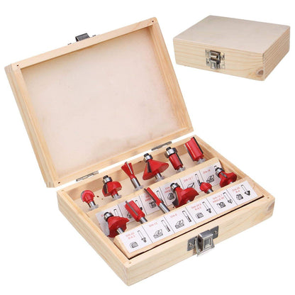 UK-0106  12 / 15PCS MILLING CUTTER ROUTER BIT SET