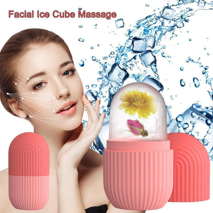 UK-0177 Ice Roller for Face and Eye,Food-Grade Leak-Proof Silicone Cube, Reusable Face Massage,Ice Mold for Face,Face Massager,Facial Beauty Ice Roller,Skin Care Tools