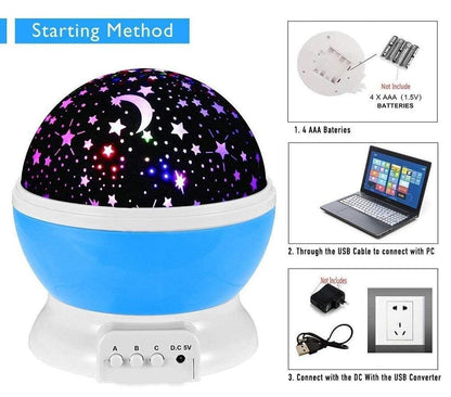 UK-0400 Star Master Moon Night Light Lamp Projector, Star Light Rotating 360 Degree