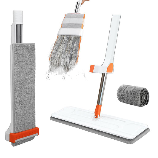UK-0972 Moppers for Cleaning Floor 2 in 1 Dehydrated Floor Cleaning Mop Stick || Self-Wringing || Mopping Stick Microfiber Wet and Dry Mops for Home/Bathroom/Offfice/Kitchen