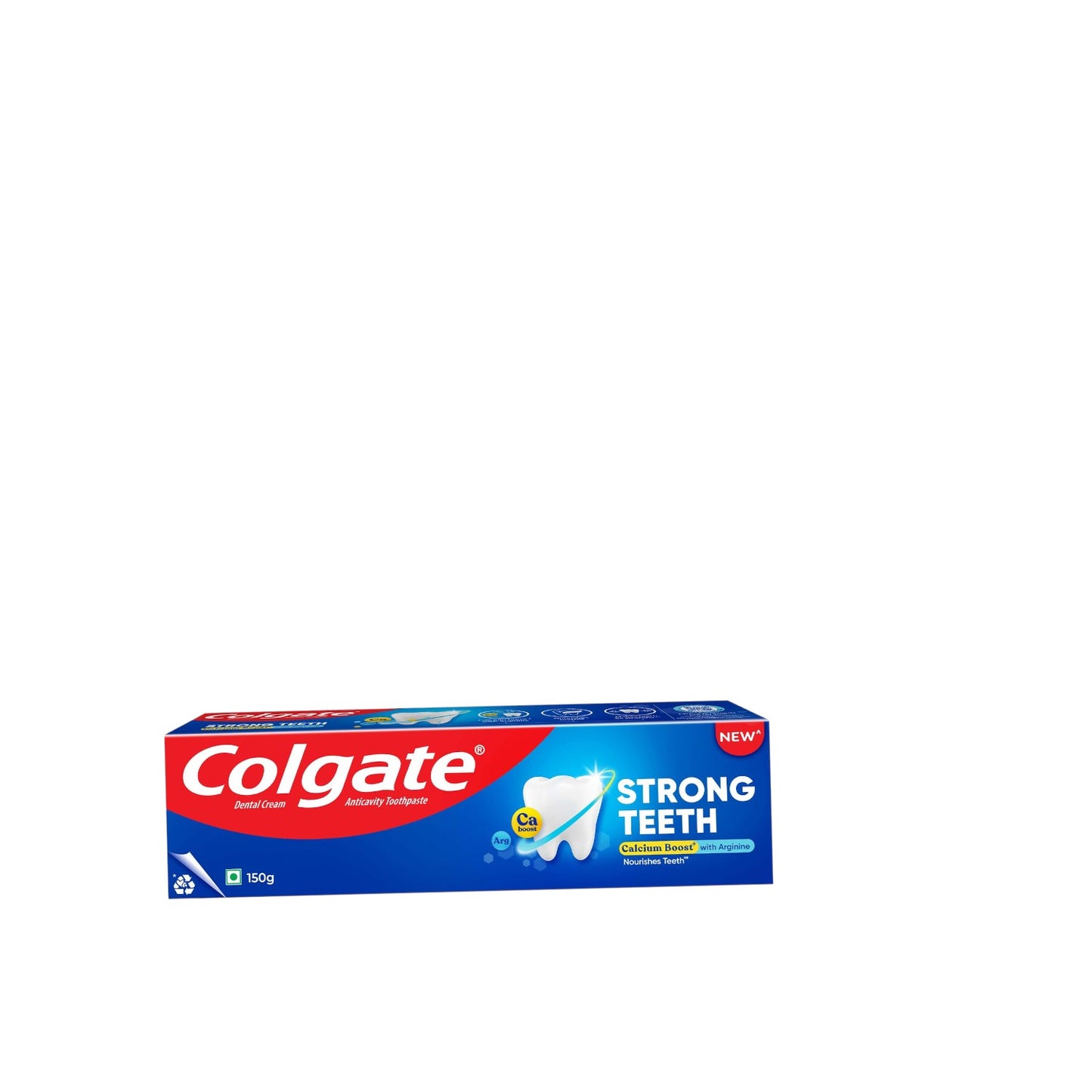 Colgate Strong Teeth,  India’s No: 1 Toothpaste Brand, Calcium-boost Tooth Paste for 2X Stronger Teeth, Whitens Teeth, Fresh Breath & Prevents Cavities