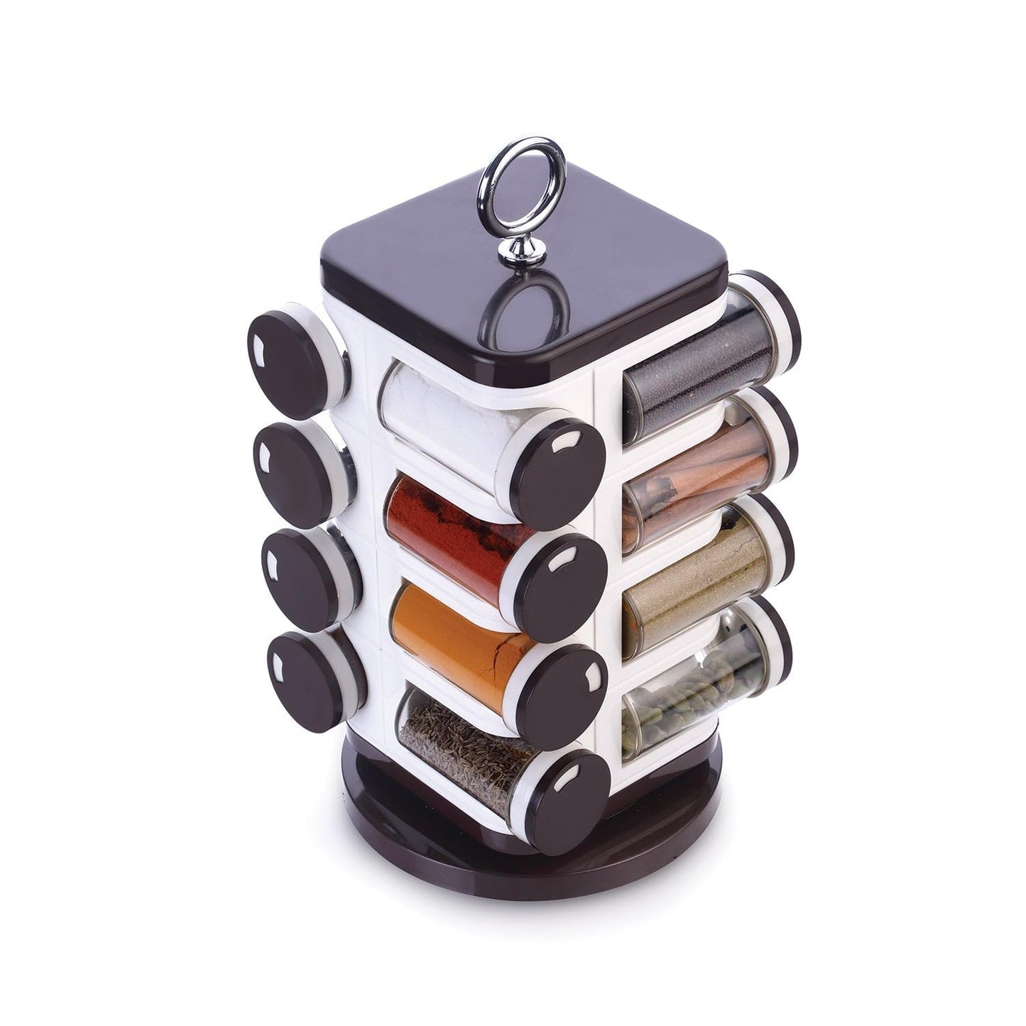 UK-0279 REVOLVING Spice Rack with 16 PCS Dispenser Each 100 ML Plastic Spice ABS Material