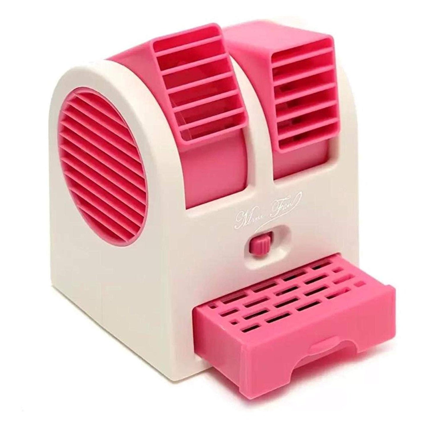 UK-0295 Mini Fan USB and Battery Powered Mini Portable Dual Blower Desk Table Air Cooler Fan