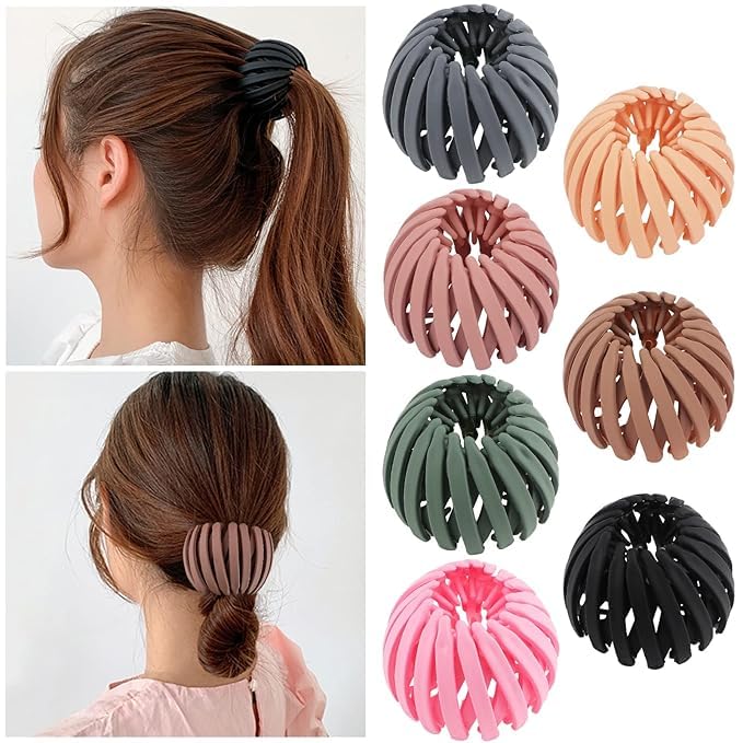 UK-0657 Birds Nest Hair Clip, 5Pcs Lazy Bird's Nest Plate Hairpin, Bun Maker Clips, Expandable Ponytail Holder Hair Pin