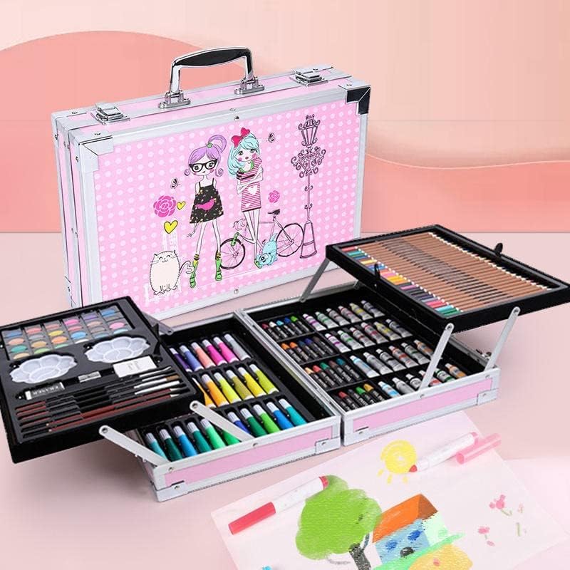 UK-0841 Artist Colour Set Unicorn Color Box With Multiple Coloring Kit, Professional Drawing Color Pencils, Water Colors, Oil Pastel, Sketches And Acrylic Paint Brush For Art Craft(Multi), Kids