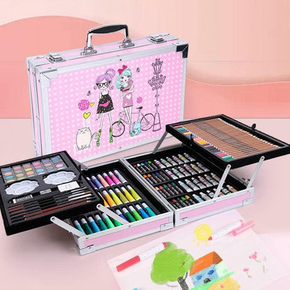 UK-0841 Artist Colour Set Unicorn Color Box With Multiple Coloring Kit, Professional Drawing Color Pencils, Water Colors, Oil Pastel, Sketches And Acrylic Paint Brush For Art Craft(Multi), Kids