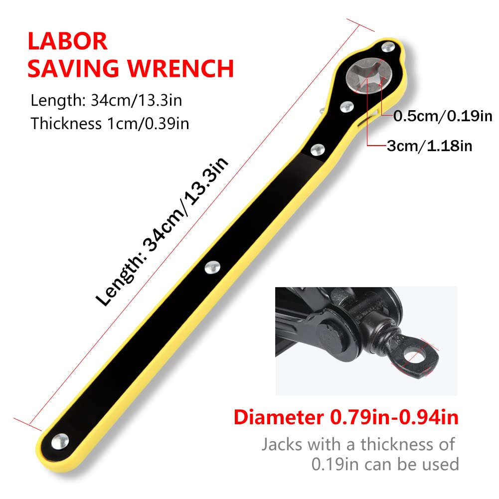 UK-1054 Auto 360 Degrees Swivel Car Jack, Handle Scissor Jack, Garage Tire Wheel Lug Wrench, Lift Speed Handle Tool