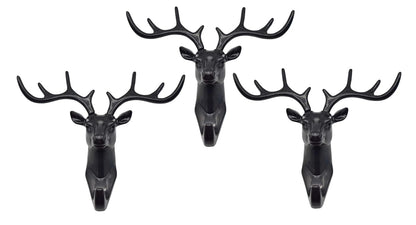 UK-0122  Deer Head Hanging Hook, Self Adhesive Wall Door Hook Hanger Bag Keys Sticky Holder