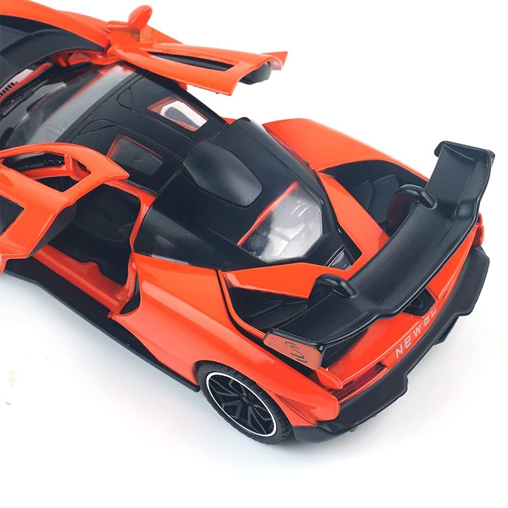 UK-1071 McLaren Senna Sports Car Model,Zinc Alloy Simulation Casting Pull Back Vehicles,1:32 Scale Mini Electronic Supercar Toys with Lights and Music for Toddlers Kids Children Gift