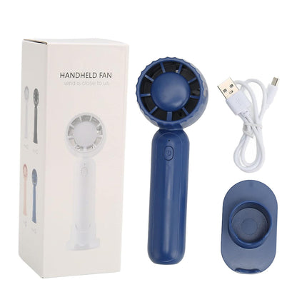UK-0864 Mini Fan T-10, Rechargeable Hand Fan with Mobile Holder 3 Adjustable Speeds,Lightweight Design, Low Noise, and Easy Portability for Indoor and Outdoor Use (Multicolor)