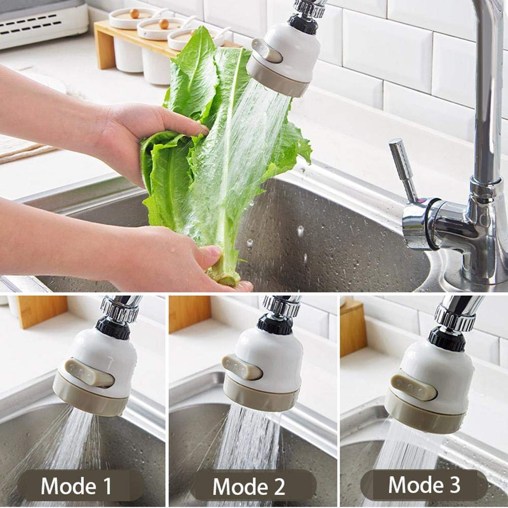 UK-0264 Rotatable Universal Splash Proof 3 Modes Water Saving Nozzle Filter Faucet Sprayer for Kitchen Basin Taps Aerator Extender for Bathroom Basin Tap