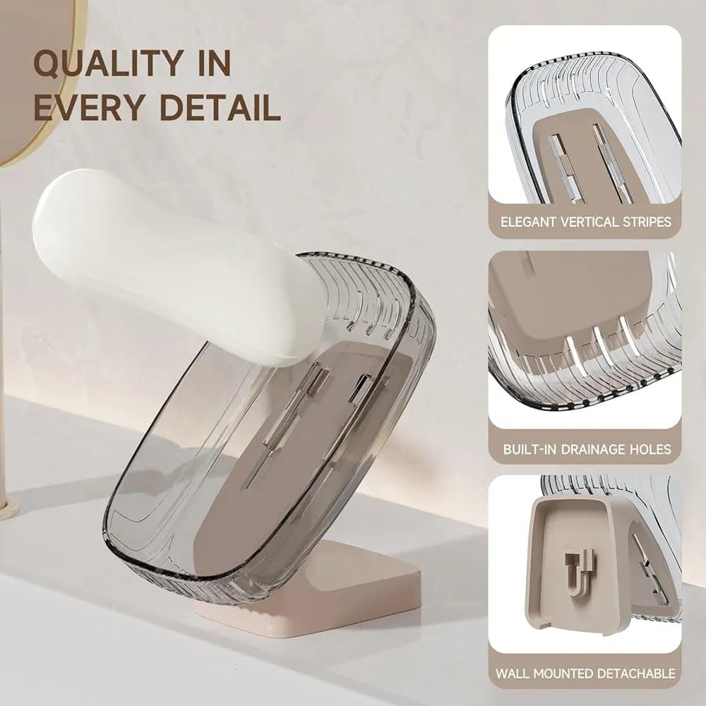 UK-1049 Soap Box, Soap Holder with Fast Water Drainage | Premium Plastic Soap Dish for Bathroom, Wash Basin & Kitchen ( 1PC )