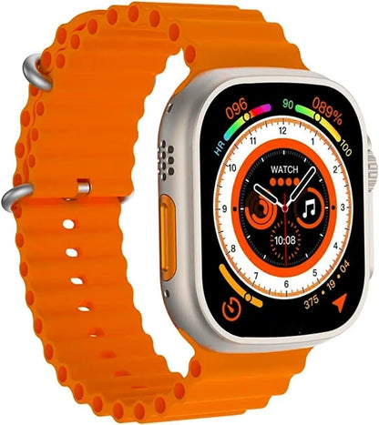 UK-0220 T900 Ultra Big Smart Watch with 2.09" (49mm) Bluetooth Calling Offer Orange Strap HD Display Soof Watch Sleep Monitoring Charge Walking, Running, Cycling