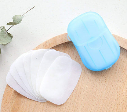 uk-0528 Paper Soap Strips Box Mini Portable Travel Soap Paper Sheets Disposable Hand Washing Bath Scented Paper Soap for Outdoor, Camping Hiking