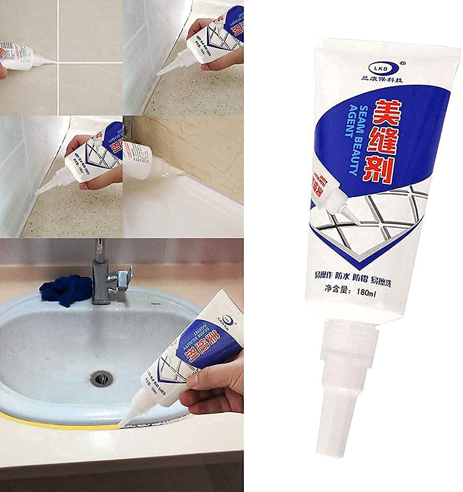 UK-0538 Waterproof Tile Gap/Crack/Grout Filler Water Resistant Silicone Sealant for DIY Home Sink Gaps/Tiles Gaps/Grouts Repair Filler Tube