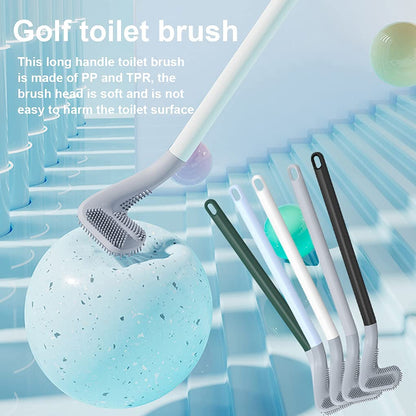 UK-0312 Golf Toilet Cleaner Brush with Holder & Magic Sticker , Slim Holder Anti-drip