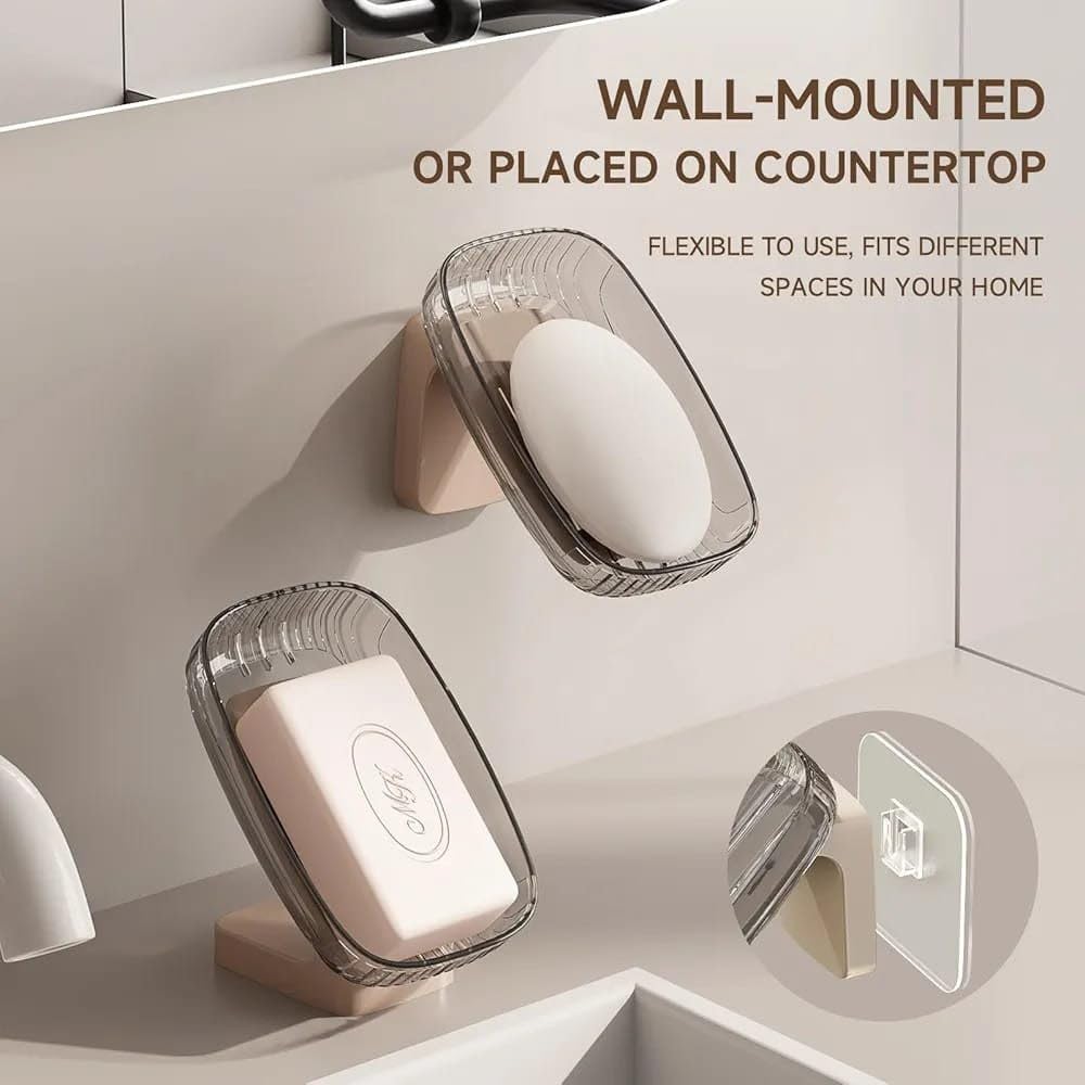 UK-1049 Soap Box, Soap Holder with Fast Water Drainage | Premium Plastic Soap Dish for Bathroom, Wash Basin & Kitchen ( 1PC )