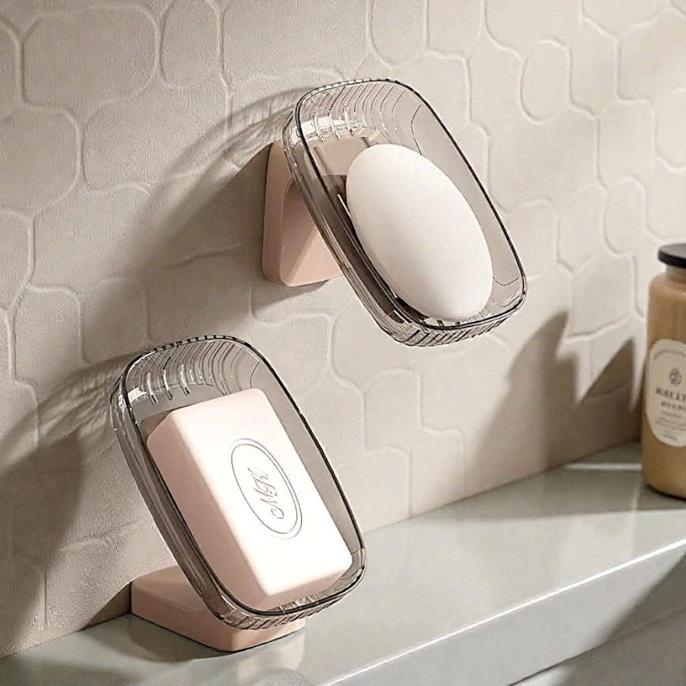 UK-1049 Soap Box, Soap Holder with Fast Water Drainage | Premium Plastic Soap Dish for Bathroom, Wash Basin & Kitchen ( 1PC )