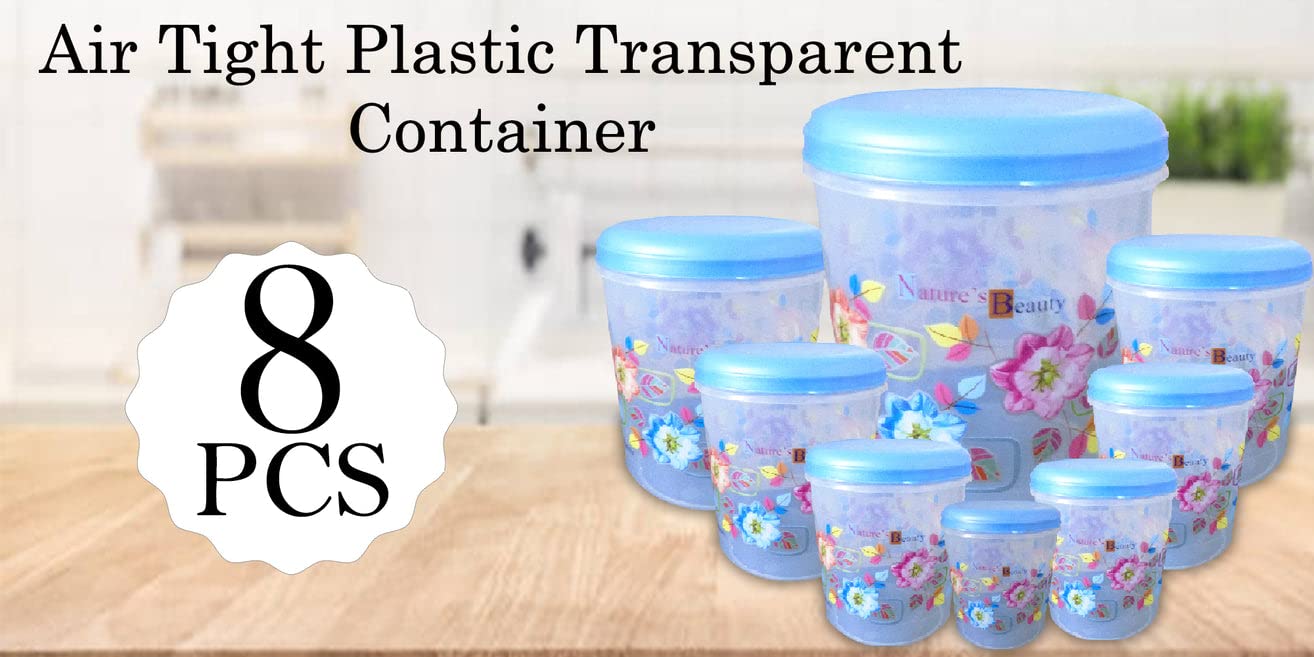 UK-0307 Plastic Transparent Container Set (10000ml, 7000ml, 5000ml, 3000ml, 2000ml, 1000ml, 750ml, 500ml)