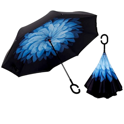 UK-0382 Windproof Reverse Umbrella Foldable Umbrella For  Travel Umbrella For Men And Women(Multicolor)